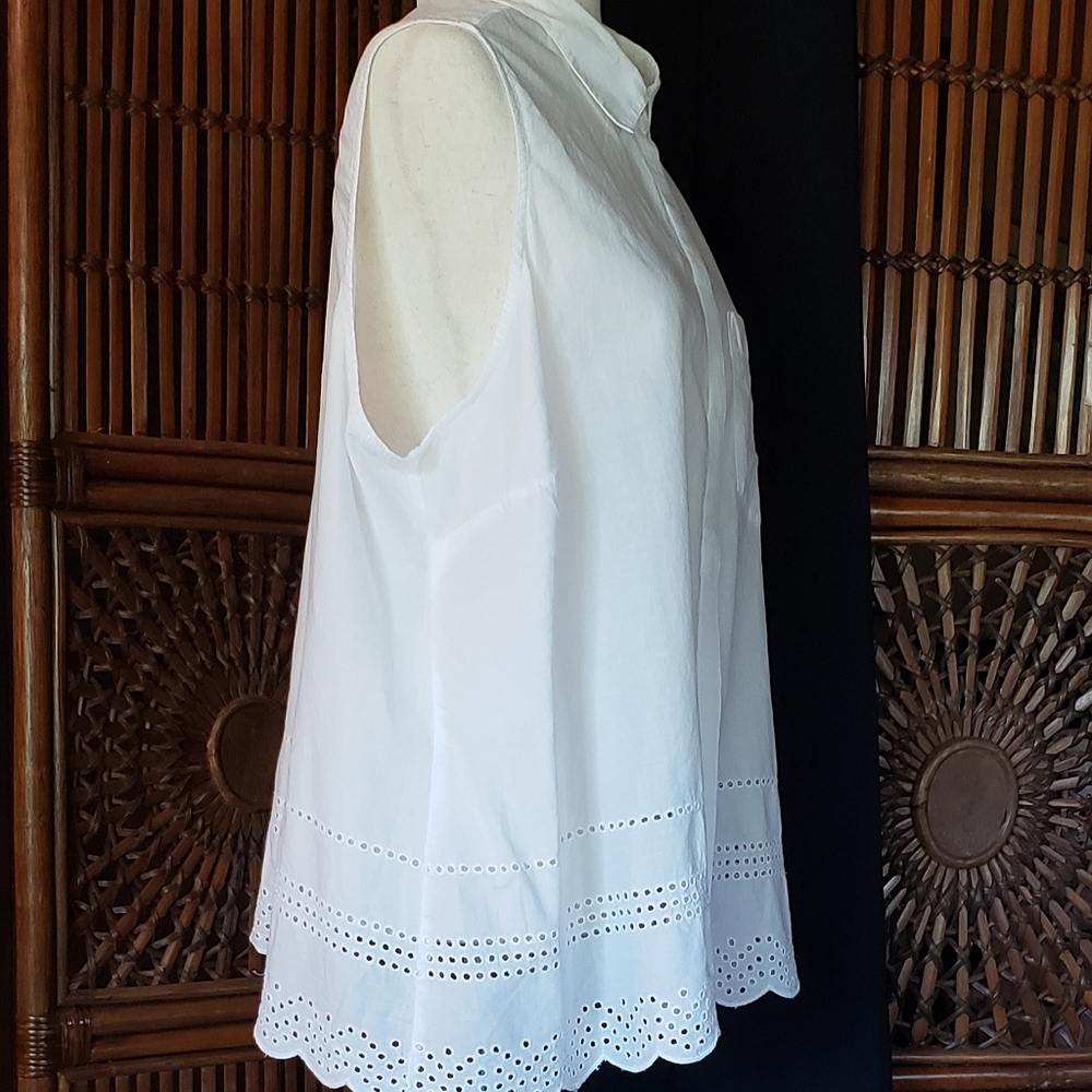 OLD NAVY Cotton Eyelet Blouse - XXL - EUC/Like New - Picture 7 of 8